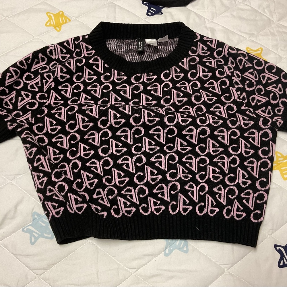 H&M x BlackPink Graphic Sweater Crop Top